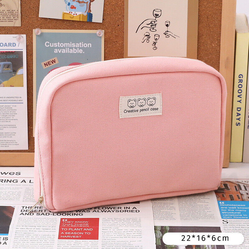 Student Supplies High Capacity Pencil Bag Stationery Organizer Cute Bear Classic
