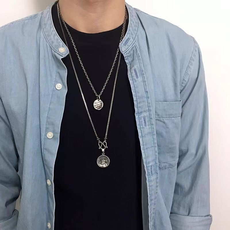 Universal Clasp Chain Necklace 80cm Vintage Unisex Sweater Chain Fashion