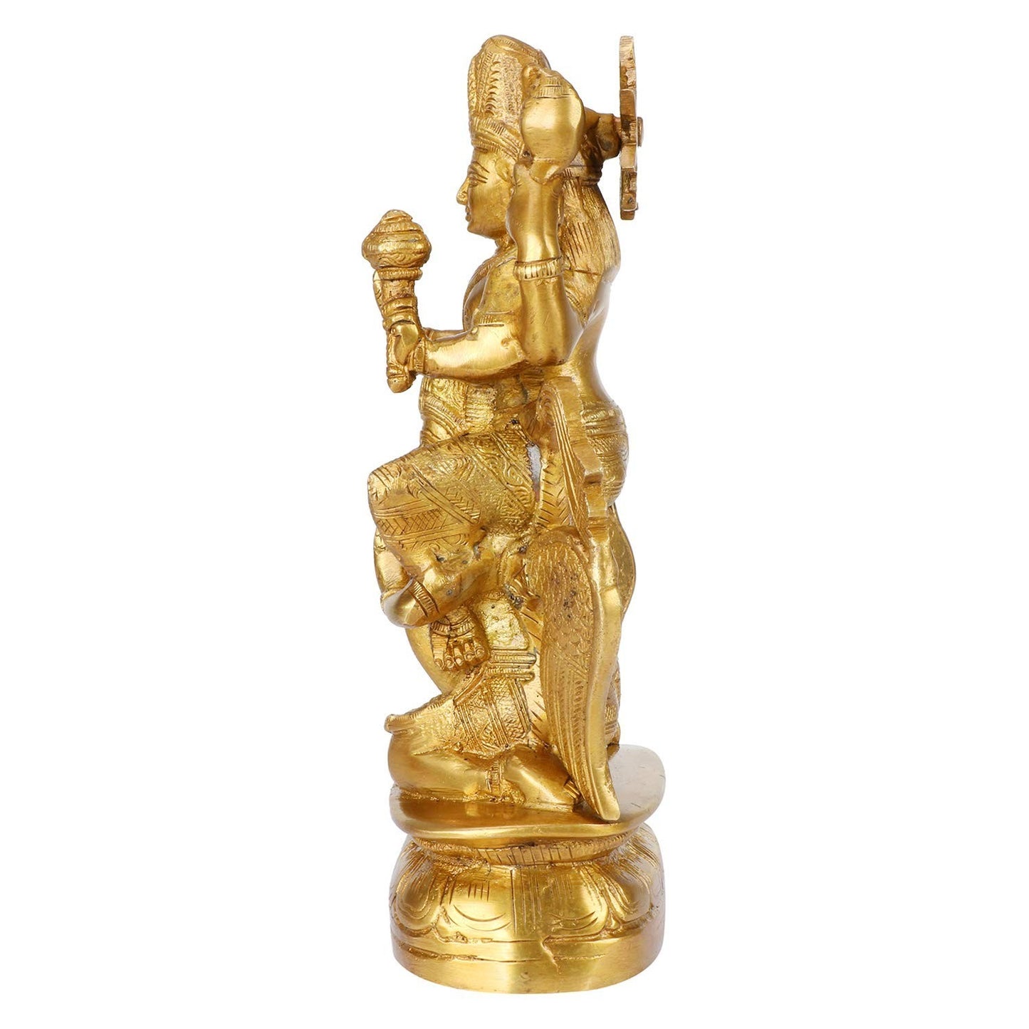 Brass Vishnu Riding on Garuda Idol God Figurine Statue 7 Inch Home Decor Temple