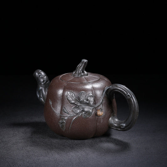 Chinese Yixing Zisha Clay Handmade Exquisite Teapot (南瓜 底款:蒋蓉)