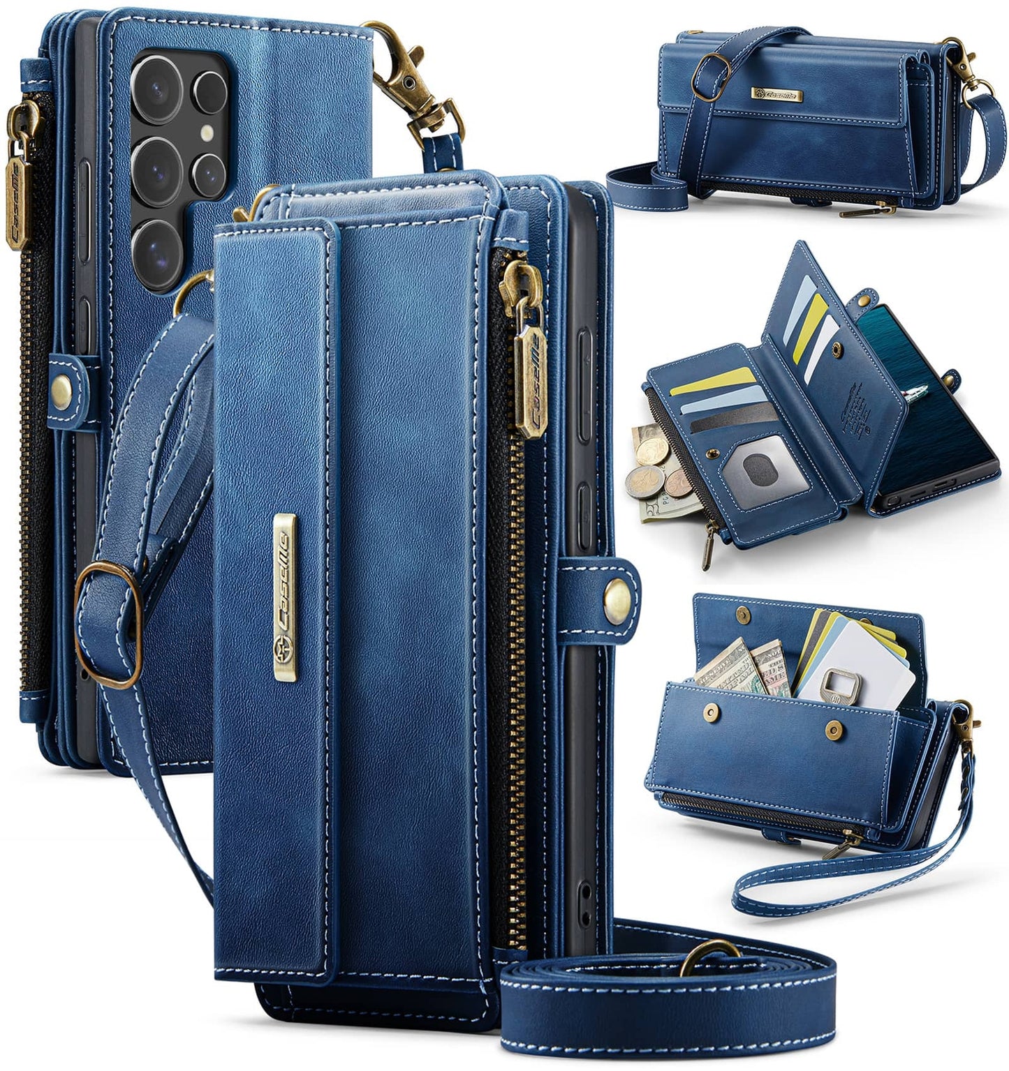 For Samsung Galaxy S25 Ultra Plus Wallet Case, Card Holder Kickstand Flip Cover