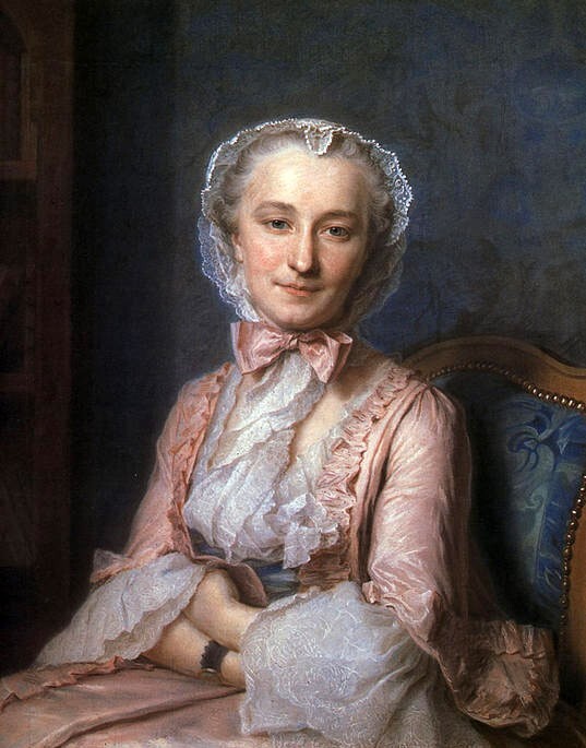 Dream-art Oil painting Maurice-Quentin-De-La-Tour-Mademoiselle-Salle young woman