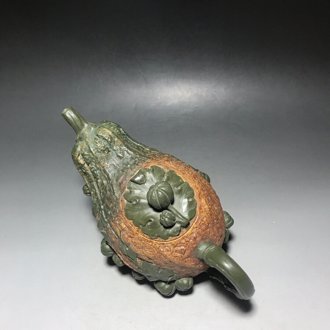 Chinese Yixing Zisha Clay Handmade Exquisite Teapot(瓜瓜来财 底款:王寅仙)