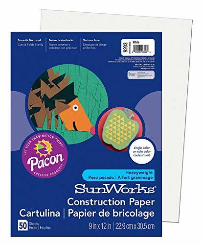 50 Sheets White Construction Paper, 9" x 12"