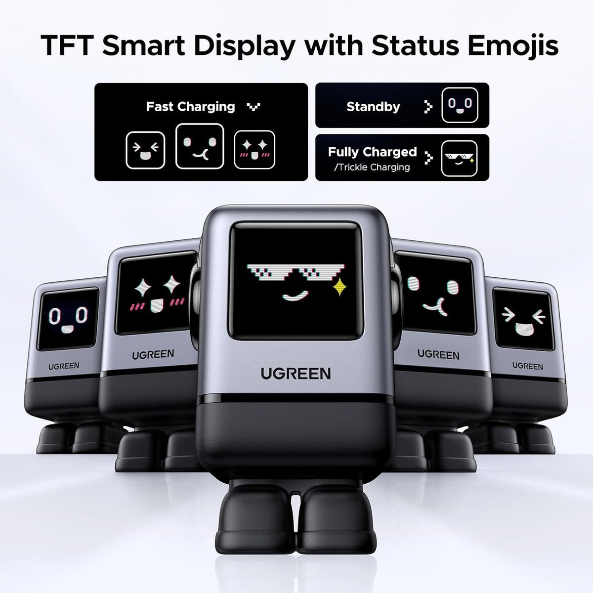 UGREEN Uno 100W USB C 4-Port GaN Fast Charger with LED Screen for Laptp & Phone