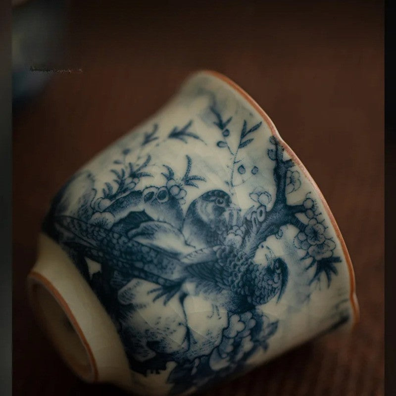 Ceramic Ru Kiln Tea Cup Kung Fu Teaset Home Personal Cup Tasting Cup Master Cup