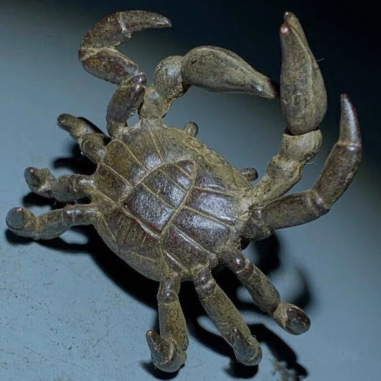 Rare Fortune Art Bronze Crab Figure Statue Collectable Tea Pet Table Decor