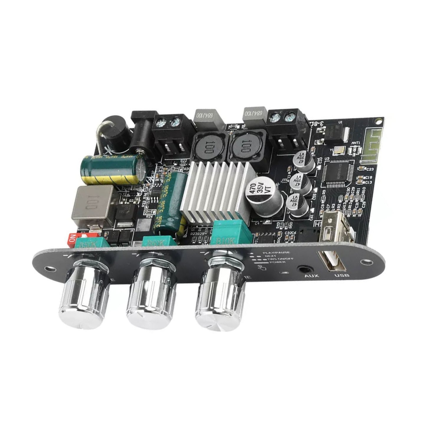 Audio Power Amplifier Board supports Bluetooth, AUX, U disk, and USB sound card