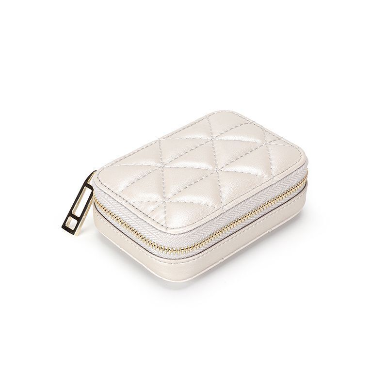 Lipstick Box Square Traveling Genuine Leather Makeup Organizer Case Cosmetic Bag