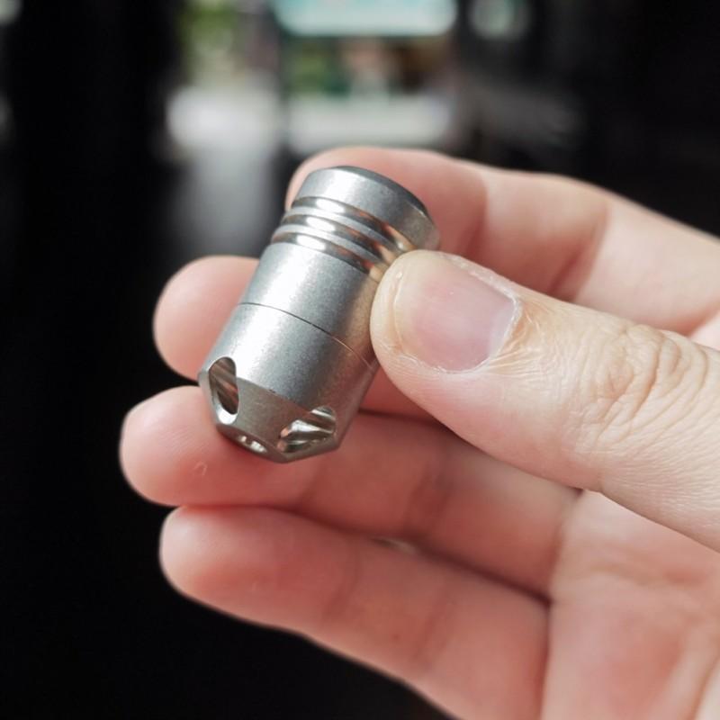Titanium Waterproof Pill Case Box Organizer Container Portable Keychain Pendant