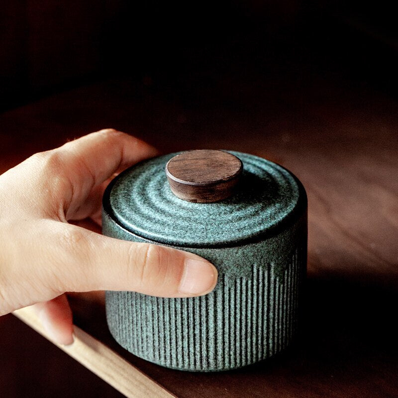 150ml Small Size Ceramic Tea Canisters Green Tea Jars Storage Tea Food