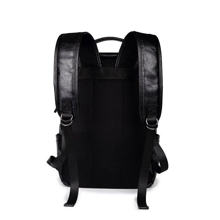 Men's Leather Backpack Shoulder Bag Weekender Travel Laptop Notebook School Bags