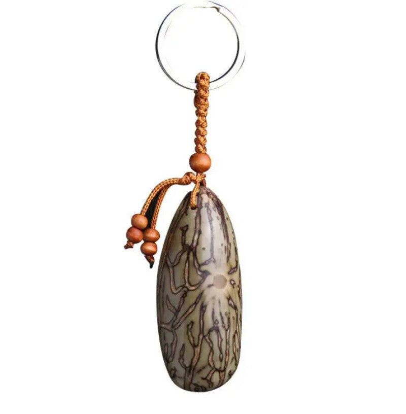 Chinese Carved Buddhism Thousand Eyes Bodhi Exquisite Car Key Chain Pendant