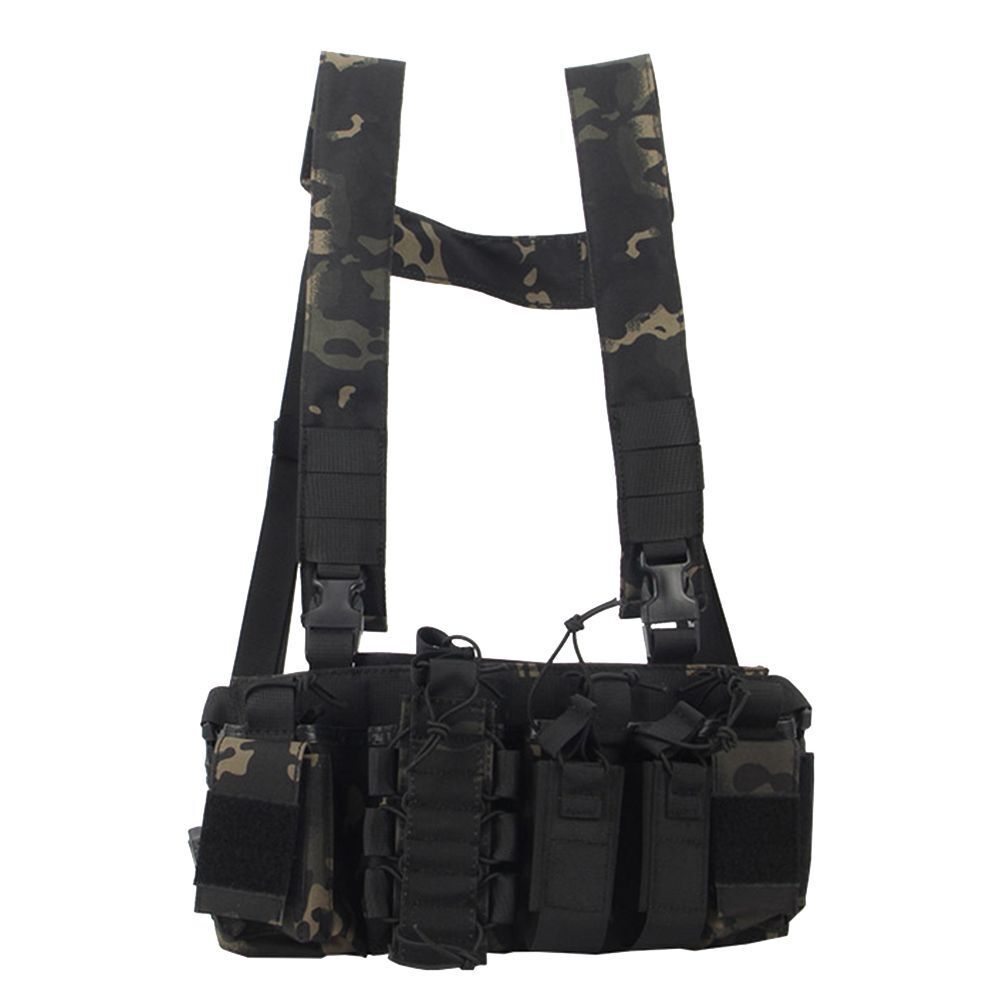 Military Army Gear Tactical Vest Chest Rig Bag Radio Harness Front Pouch Holster