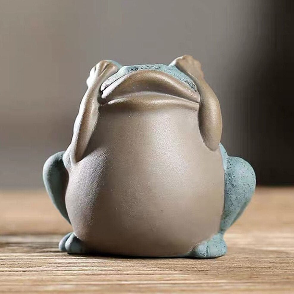 Painted Pottery Frog Tea Pet Quot Little Frog Purple Decoration Accessories