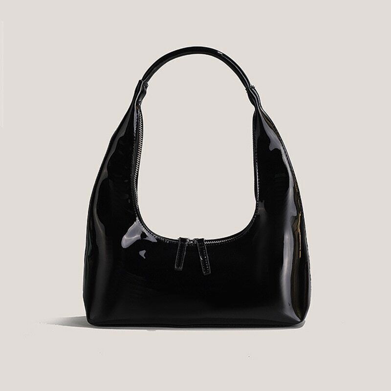 Leather Shoulder Bag Women Half Moon Bag Lady Purse Handbags