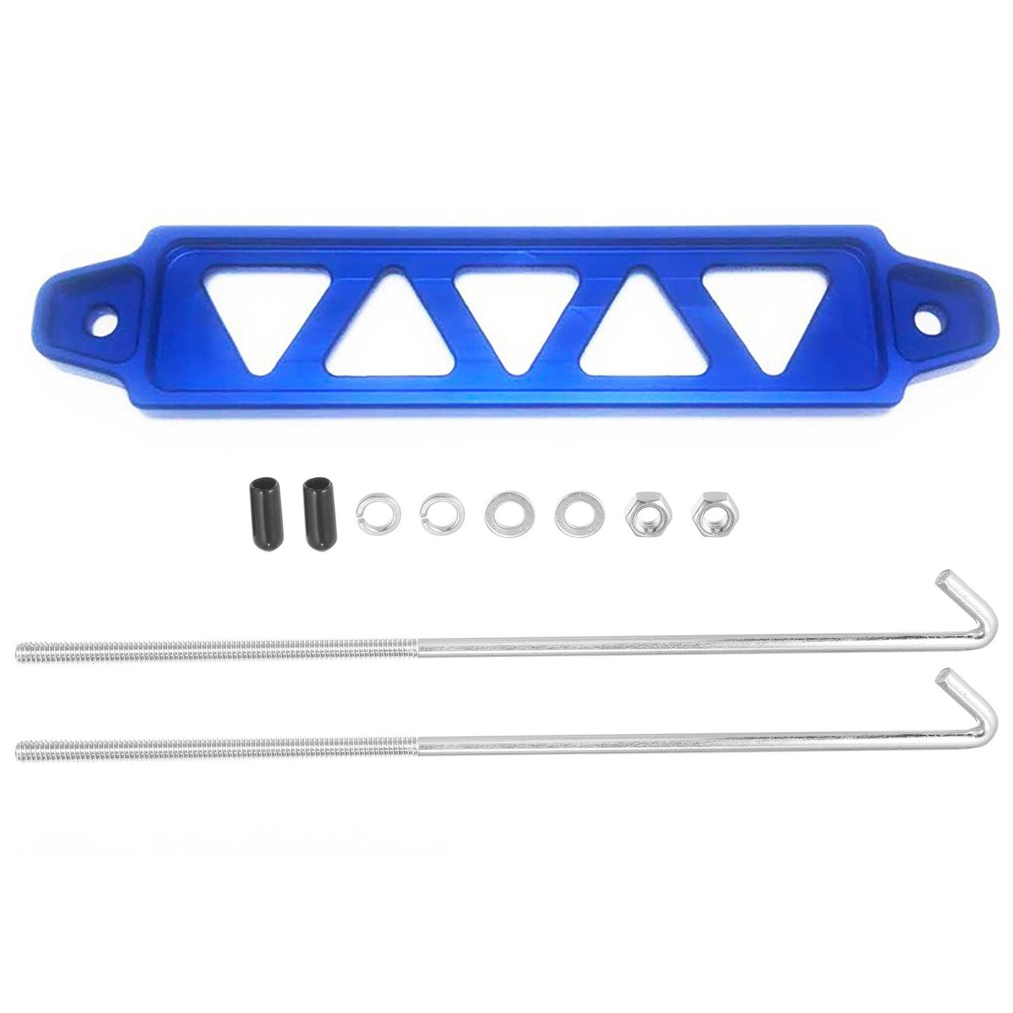 New Blue Car Battery Hold Down Tie Down Mount Bracket with Hook Bolt Kit Set