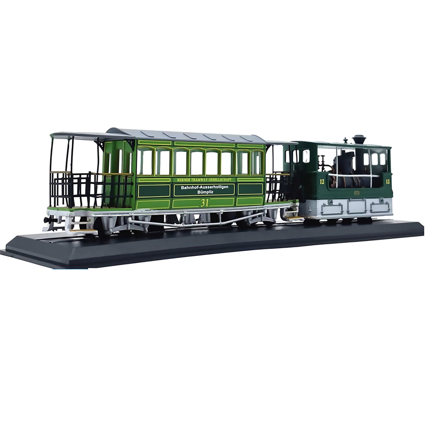 1:87 1894 Swiss G3-3 Rail Tram Vintage Steam Locomotive Plastic Car Model