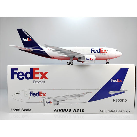 1:200 InFlight FedEx Airbus A310 N803FD Passenger Airplane Diecast Plane Model