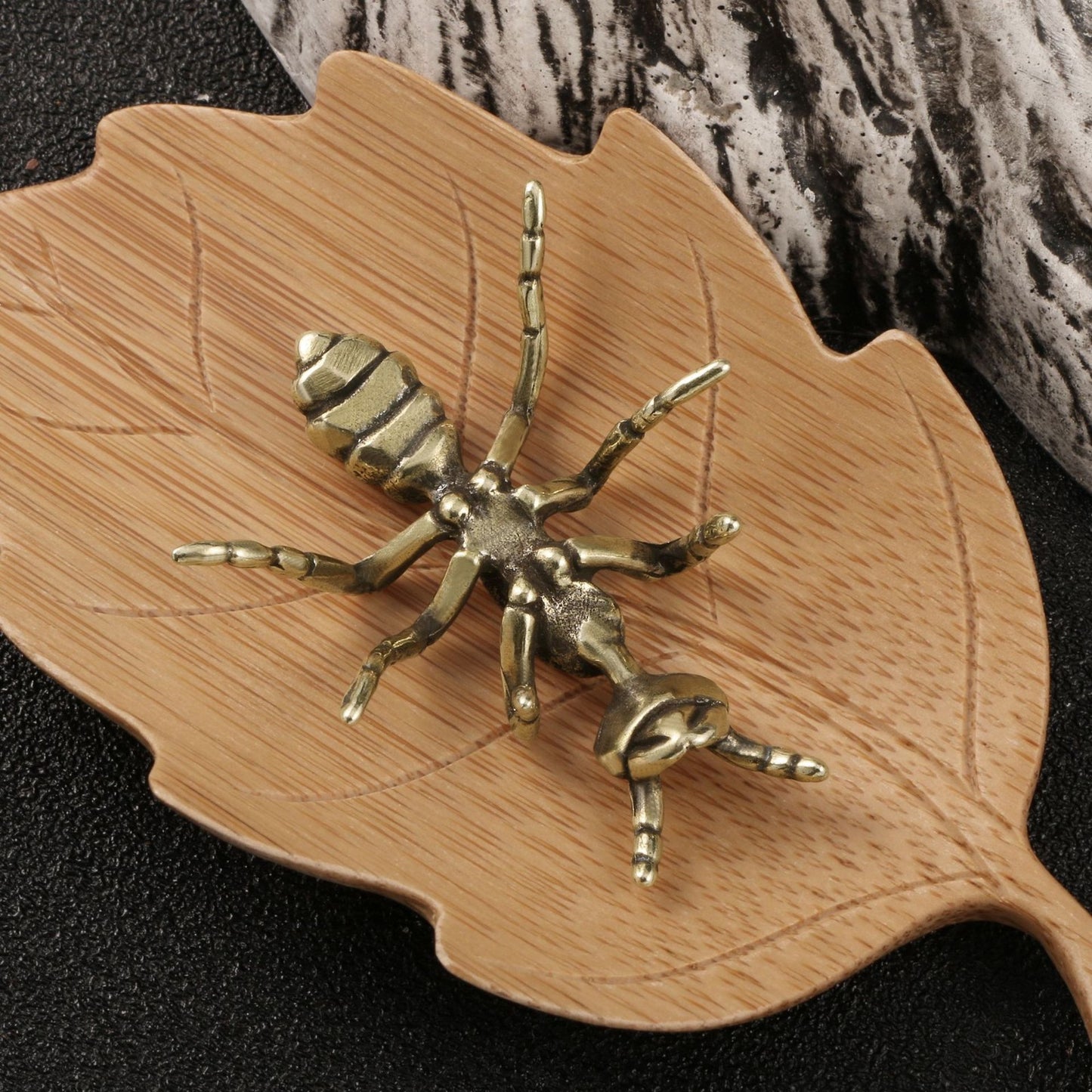 1.7" Solid Brass Small Insect Ant Mini Statue Tea Pet Table Ornament