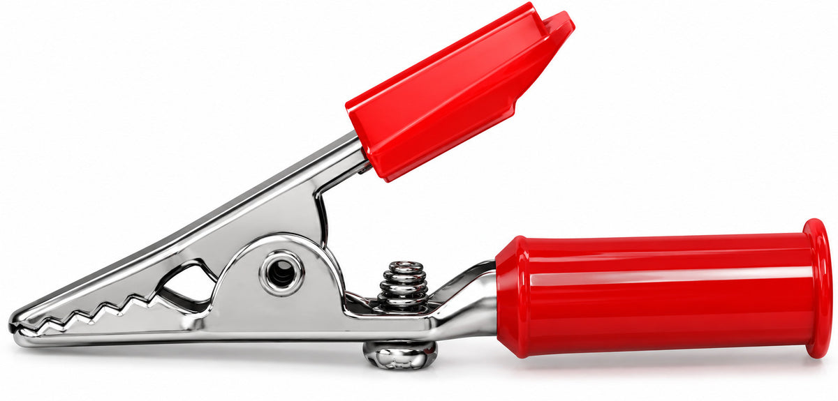 Red Alligator Clip Screw Type with Insulated Handle, 2.5" Long50 Pack