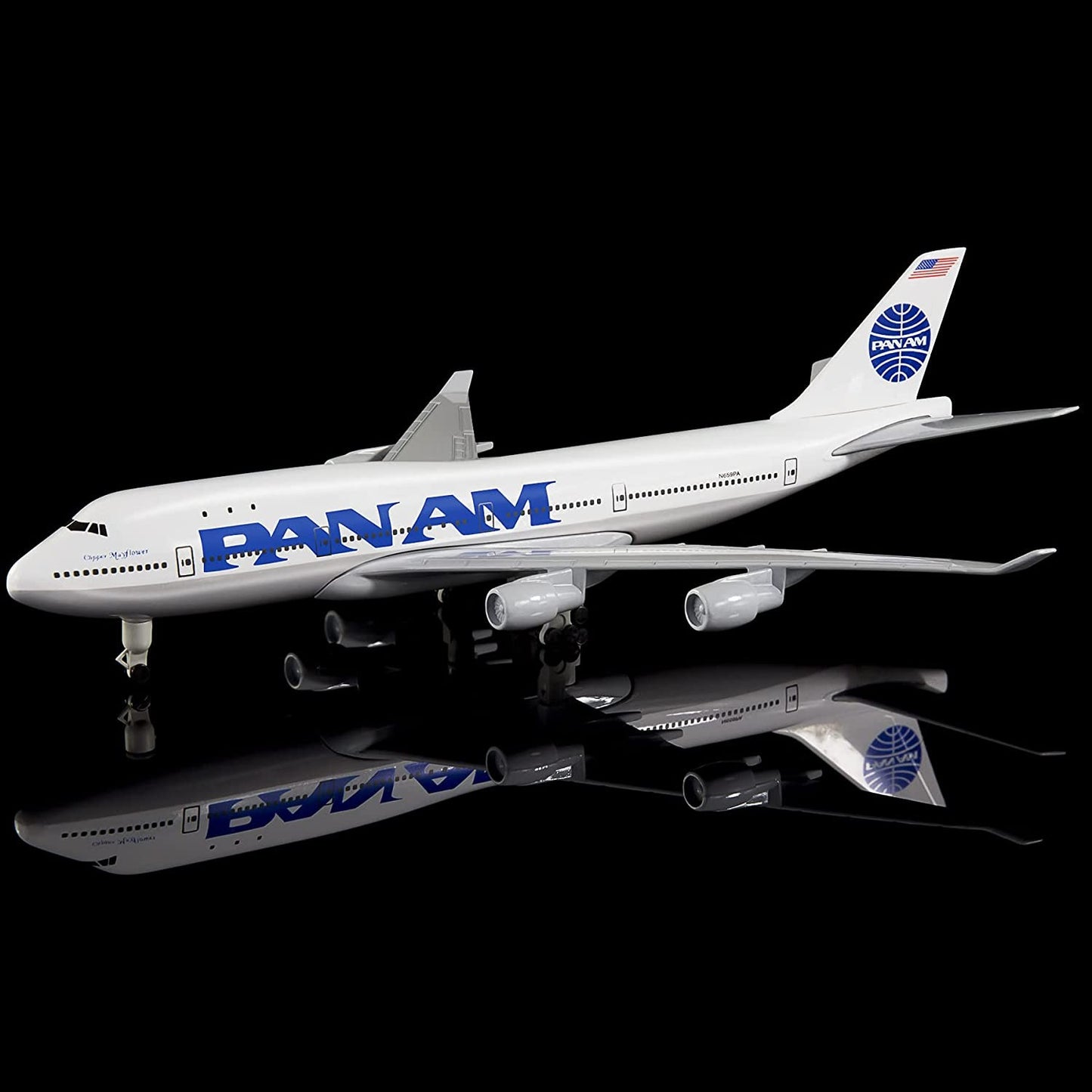1:300 American Panam B747 Model Plane Alloy Diecast Airplane Home Bar Decor