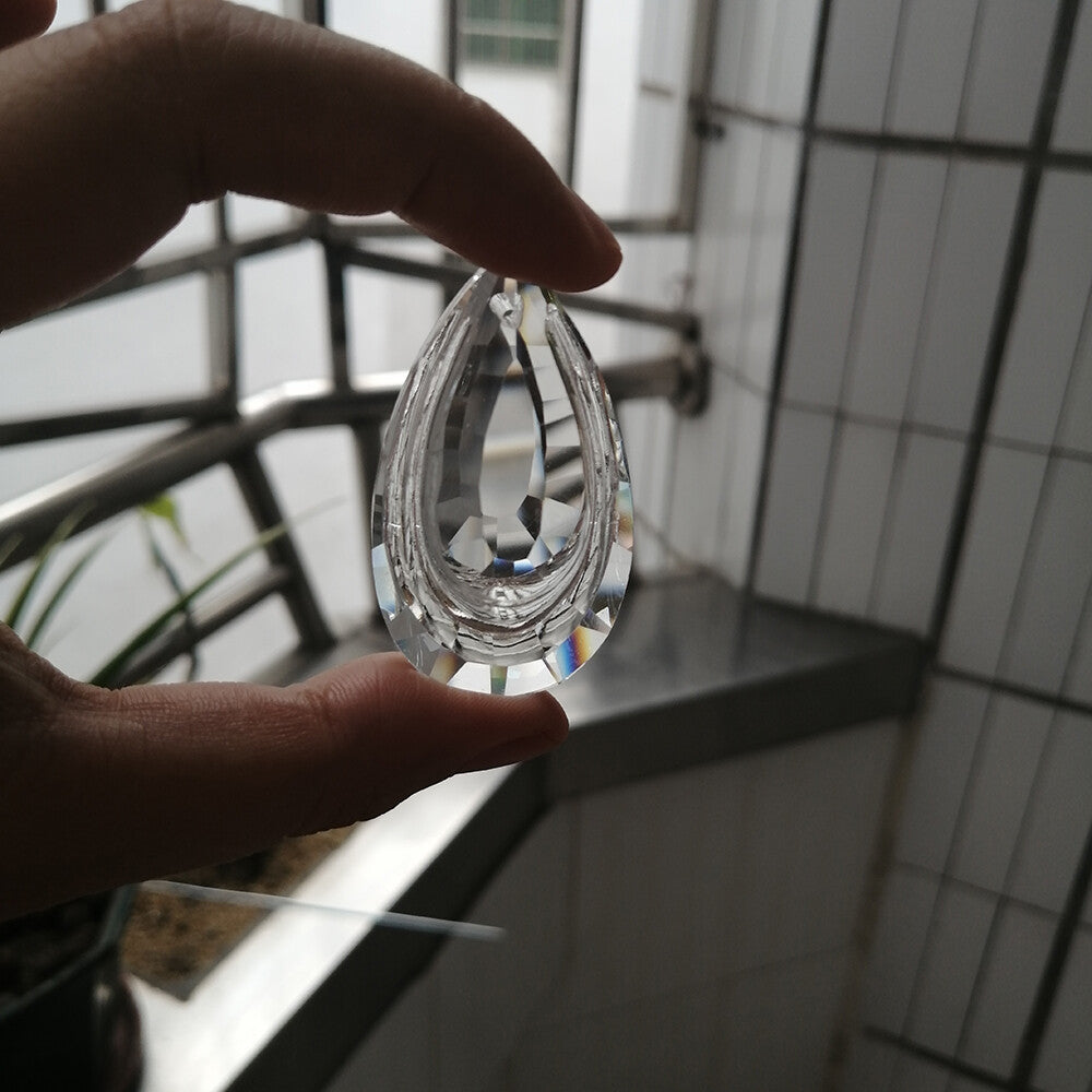 12Pcs Suncatcher Crystal Faceted Teardrop Chandelier Hanging Pendant Prism 50mm