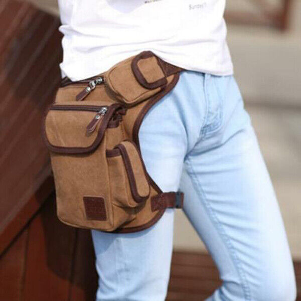Men's Outdoor Hiking Camping Sport Waist Packs Leg Bag Canvas Waist Bag Belt Bag