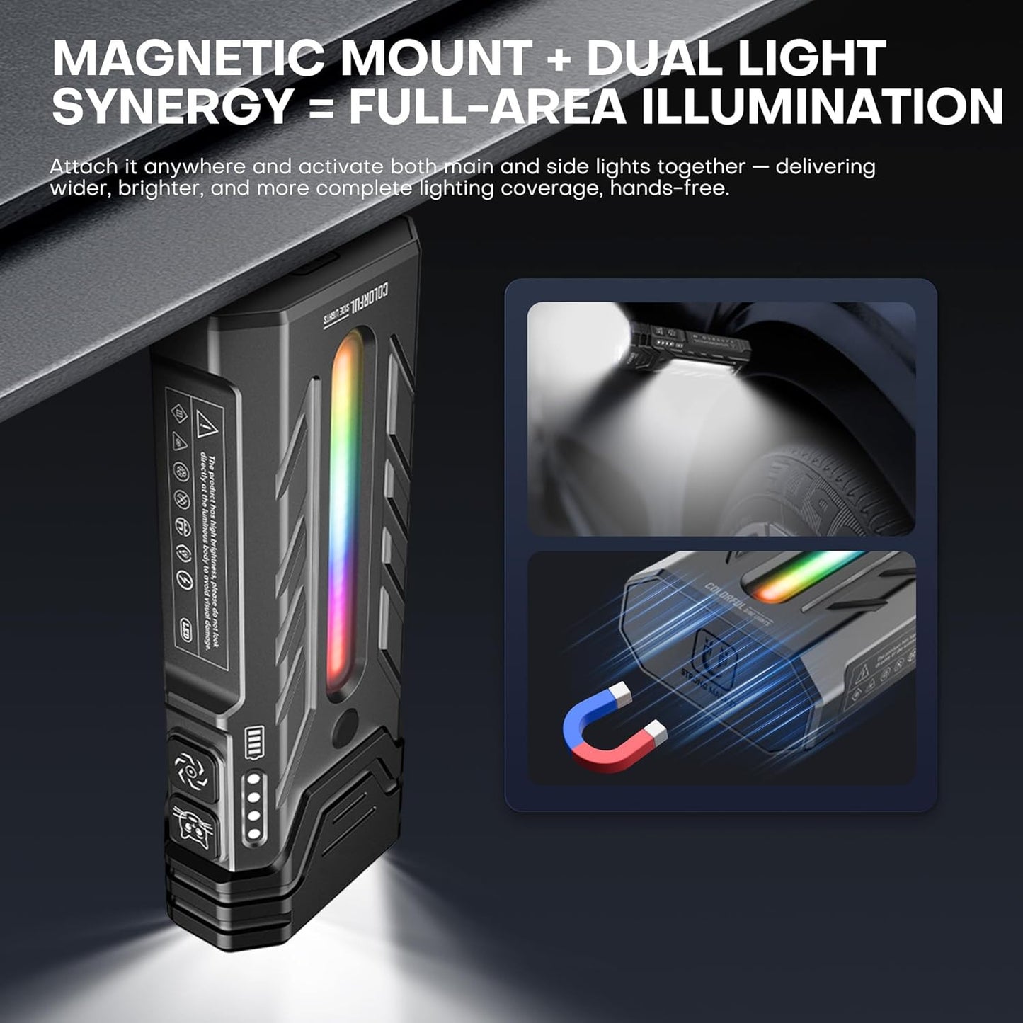 EDC Rechargeable Flashlight 3250 Lumens with RGB Light,55 Modes Multifunctional
