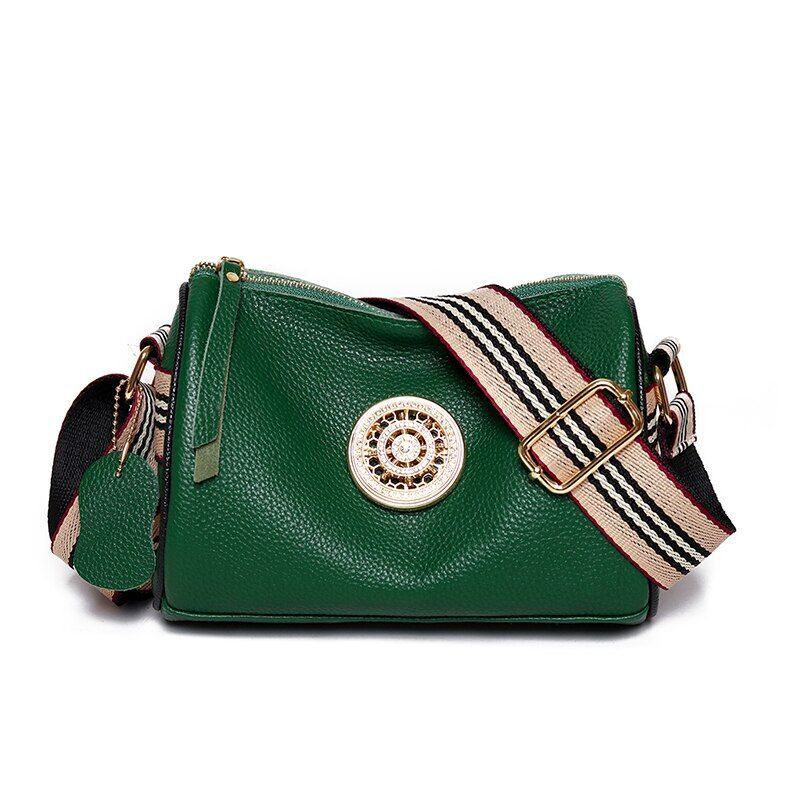 Women Leather Handbags Rotating Metal Lock Shoulder Bags Fashion Messenger Bags