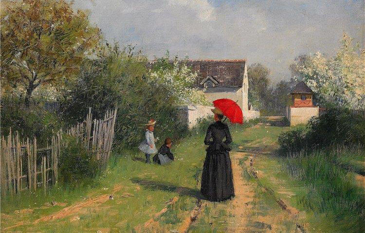high quality oil painting 100% handpainted on canvas "Go to the church "