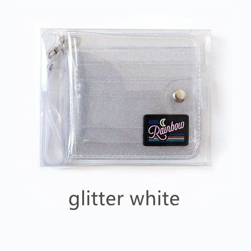 Wallet PVC Transparent Short Neck Girl Laser Coin Purse Women Clear Glittering