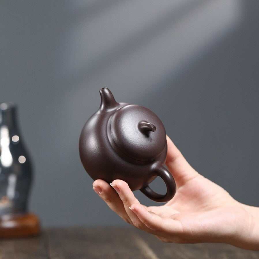 190cc Chinese Yixing Zisha Purple Clay Zini Handmade Qiegua Teapot Pu'er Tea Pot