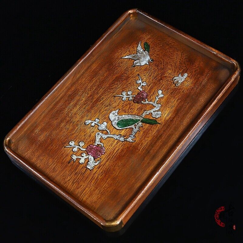 Woodenware Collection Folklore rosewood wrapped copper horn inlaid shell flower