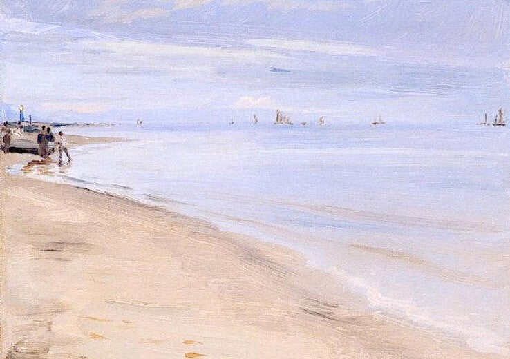 Dream-art oil painting Peder-Severin-Kroyer-Playa-de-Skagen seascape beach view
