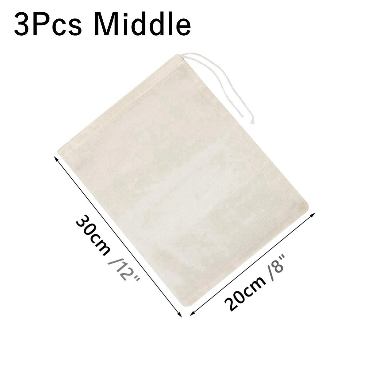 Food Filters Strainers 3Pcs Cotton Nut Milk Bags Reusable Cheese Cloth Straining