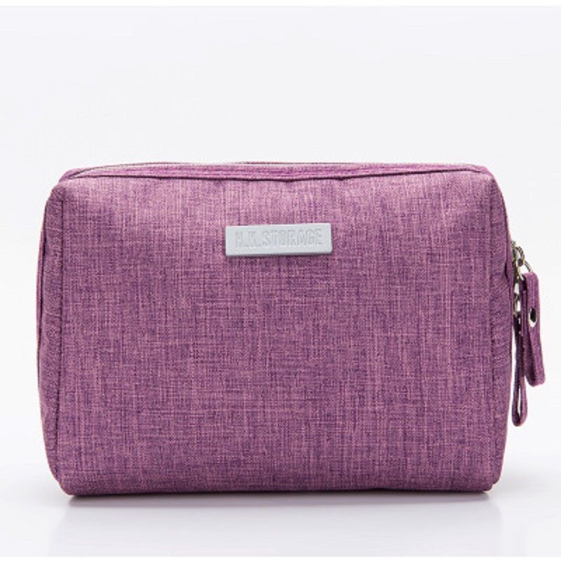 Small Cosmetic Case Canvas Travel Toiletry Storage Organizer Makeup Brushes Bags