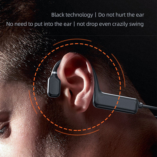 Bone Conduction Ear-hook Bluetooth Headset Sport Headphones For iPhone Samsung
