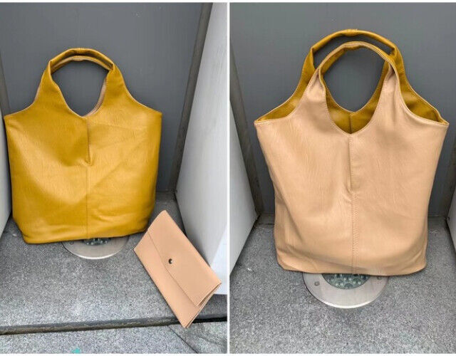 Shoulder Bag For Women PU School Work Business Bag Female Double Side