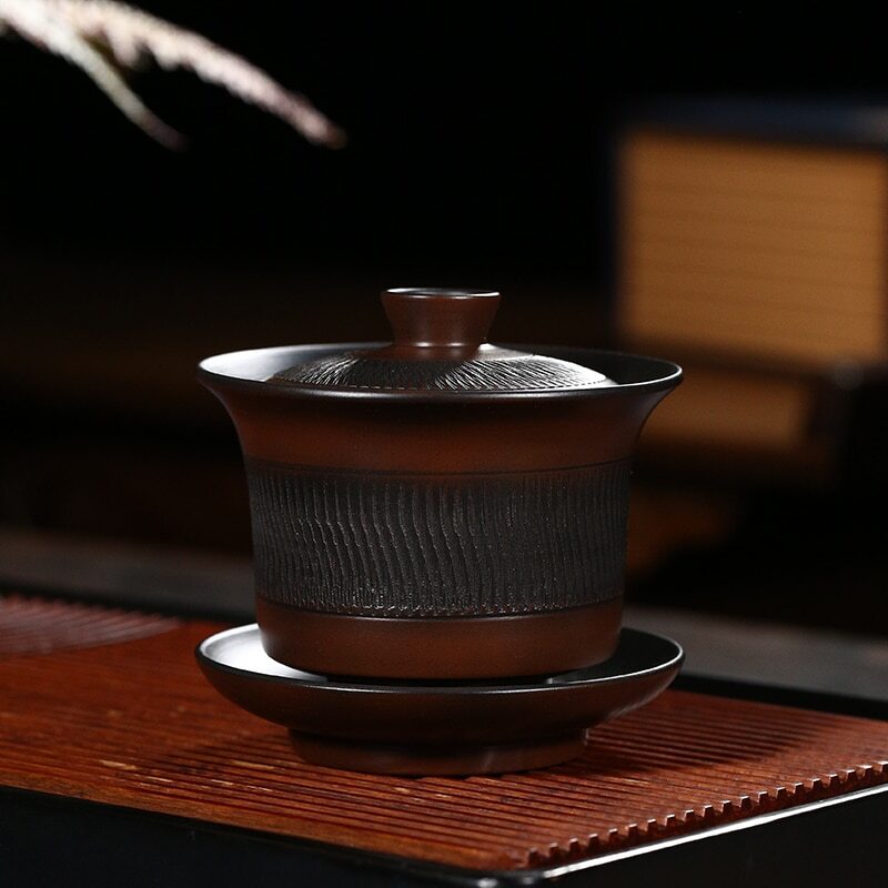 Jianshui Pure Handmade Carving Gaiwan TeaPot(Not Yixing Zisha) Ceramic Kung Fu