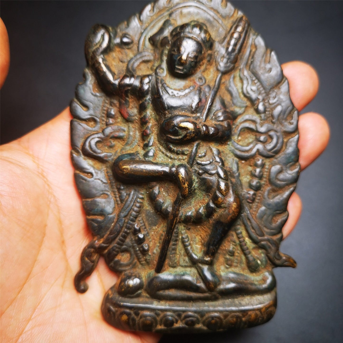 Acient Tibetan Buddhist Statue Troma Nagmo krodikali Black Wrathful