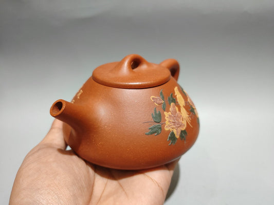 Chinese Yixing Zisha Clay Handmade Exquisite Flowers&Birds Teapot 31319