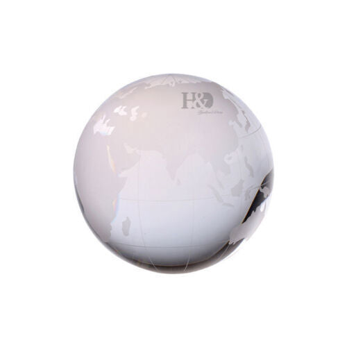 50mm Genuine Crystal World Globe Earth Sphere Etched Frosted Glass Ball
