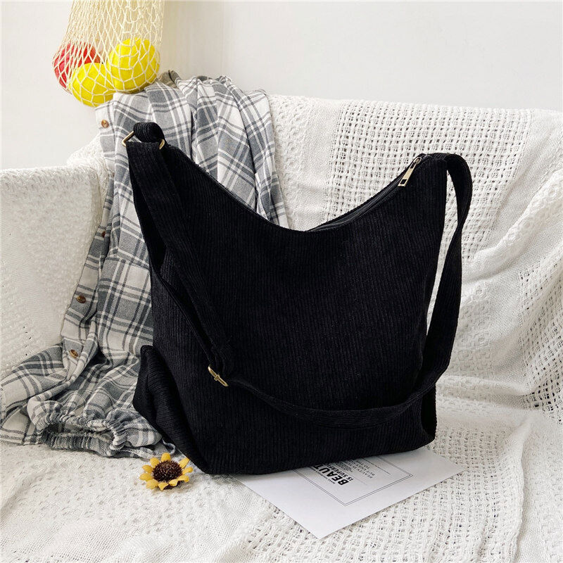 Women Striped Bags Zipper Crossbody & Shoulder Bag Eco Cloth Books Handbags