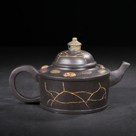 Chinese Yixing Zisha Clay Handmade Exquisite Teapot( 雨花石 底款:吕尧臣)