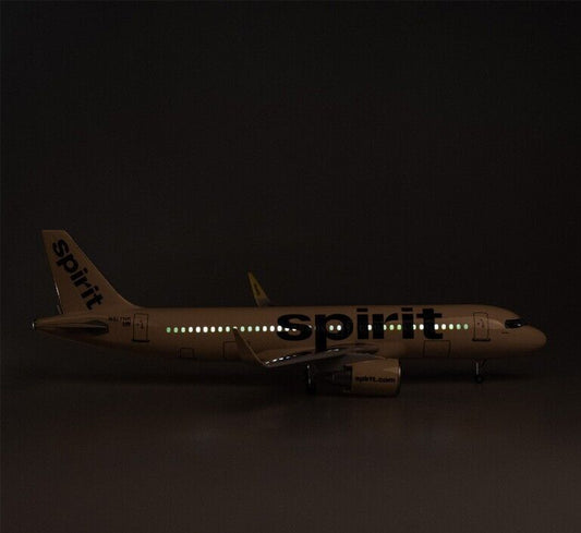 47CM Spirit AIRBUS A320neo Airplane Led Sound-controlled Light Resin Plane Model