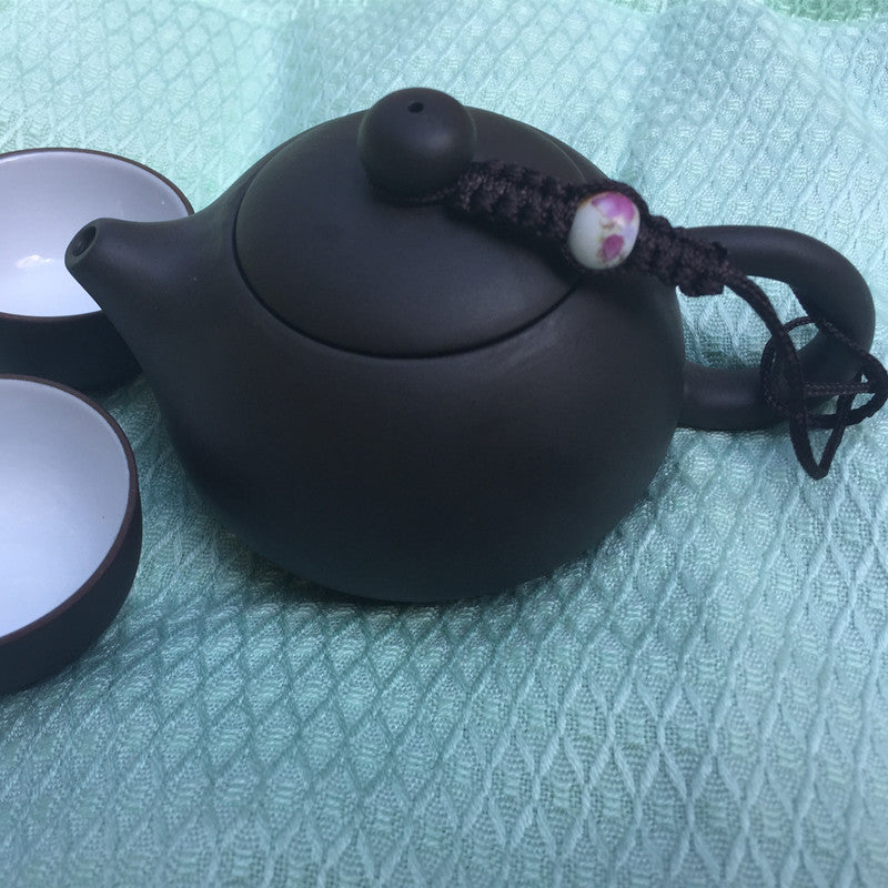 Chinese Kungfu Tea Pot With Pot String Bead Zisha Purple Clay Xishi Pot 130ml