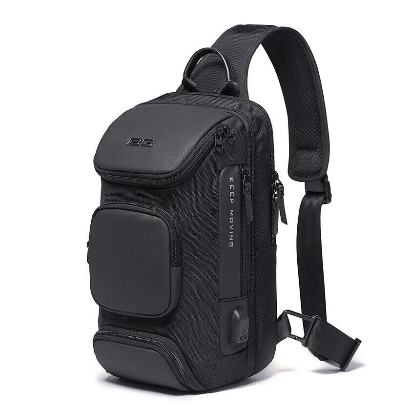 Charging Port Water Resistant Chest Pack Sling Bag Crossbody Backpack Business