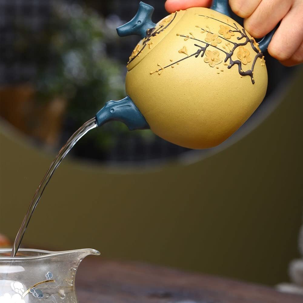 280ml Yixing Purple Clay Pot Handmade Plum Blossom Teapot Kung Fu Tea Set