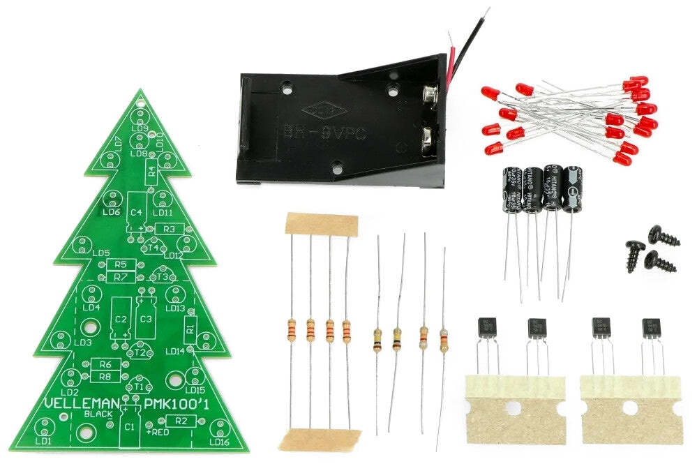 Velleman MK100 Electronic Christmas Tree Soldering Practice Kit